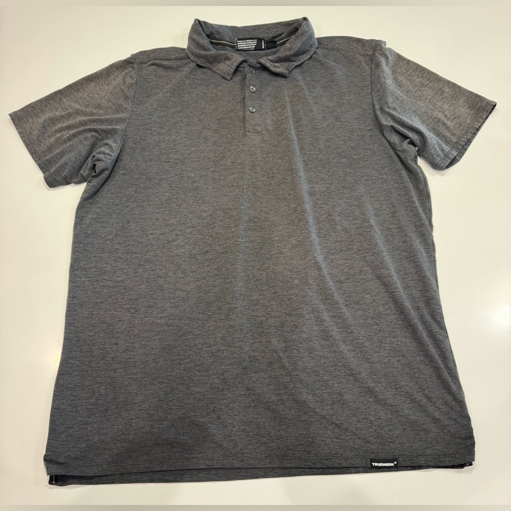 Truewerk Polo Performance Stretch Shirt Short Sleeve LRG Mens Black Work Utility